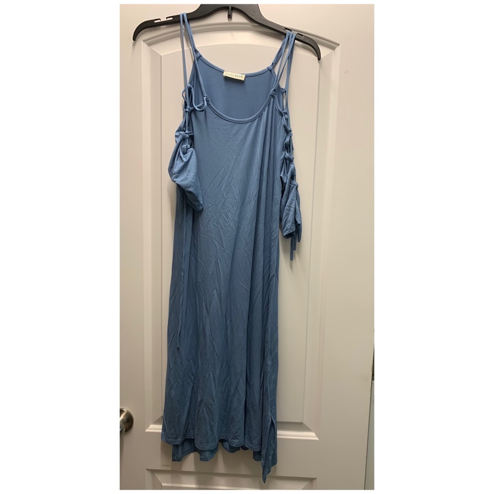 Cotton Bleu crisscross arm detail dress